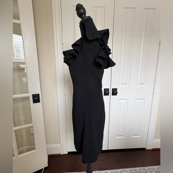 French Connection Black Ruffle Dress - Picture 6 of 8
